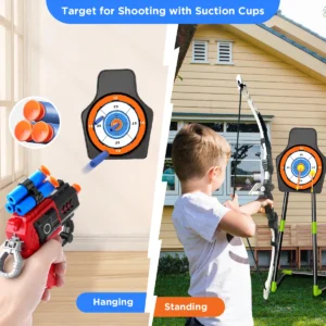 Bow Arrow + Guns Toy For Kids Night-Light Archery Stand Target Board 2X